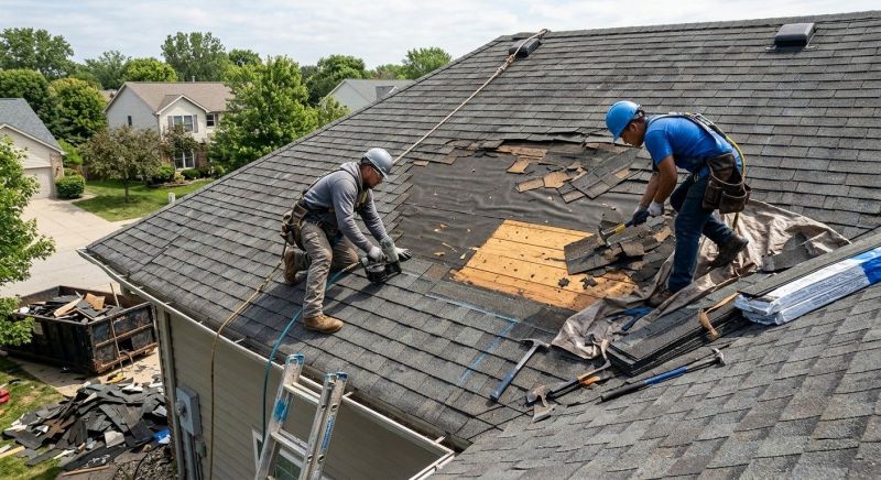 Damaged Roof Repair in Springboro, OH
