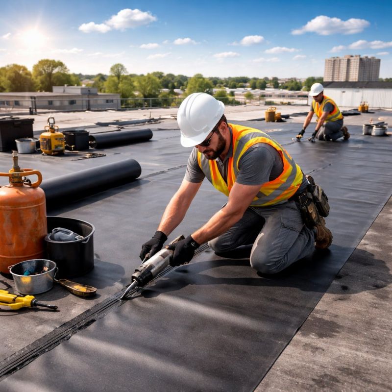 Rubber Roof Installation in Xenia, OH