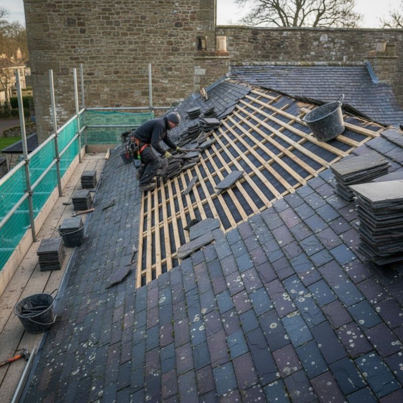 Slate Roof Replacement in Morrow, OH